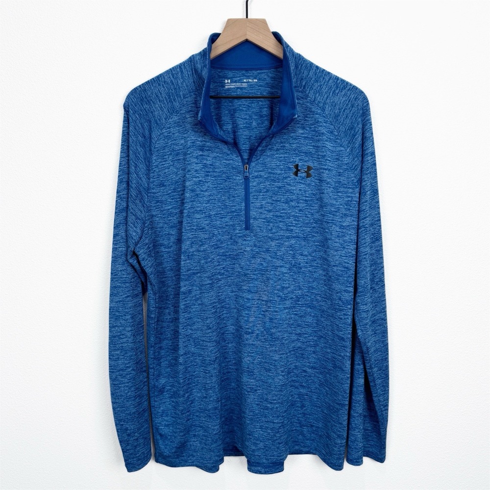 Under‎ Armour Shirt Mens XL Blue Quarter Zip Performance Pullover Loose Athletic